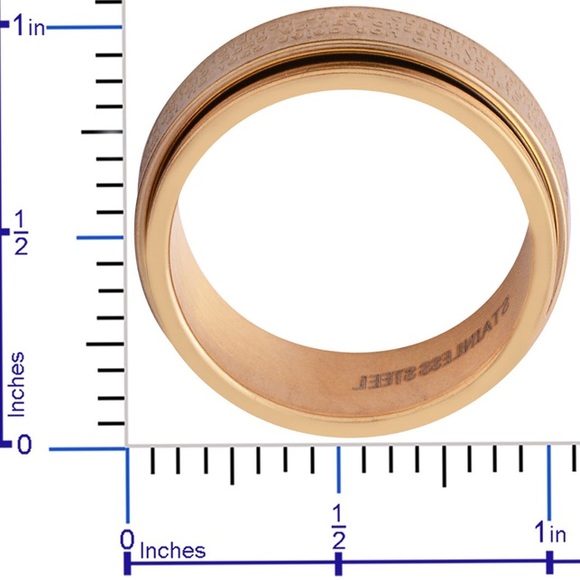 Men's Spanish Lord's Prayer Spinner Ring - Picture 3 of 5